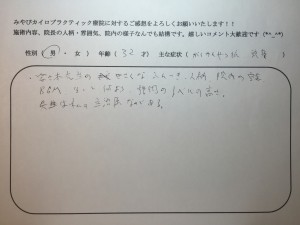 32歳男性　執筆業　顎関節症・頭痛