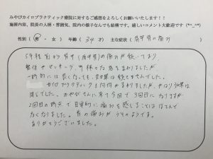 34歳　男性　肩甲骨の痛み