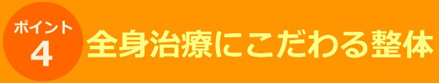 ポイント④全身治療にこだわる整体