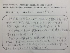 40歳女性　息苦しさ