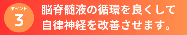 脳脊髄液の循環を良くし自律神経を改善させます。